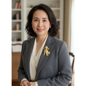 Vintage 1950s-1960s Poodle Dog Brooch ( In the style of Boucher)